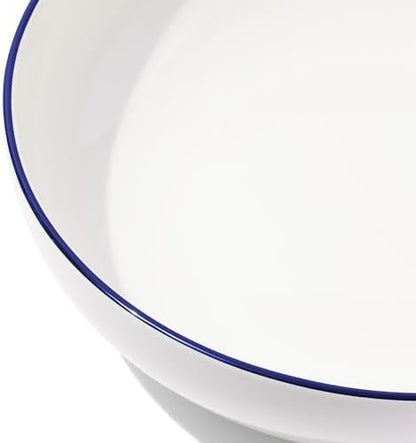Made In Cookware - Serving Bowl - White With Navy Rim - Porcelain