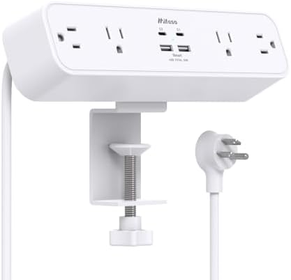 Mifaso PD30W Desk Clamp Power Strip, Surge Protector, Fast Charging