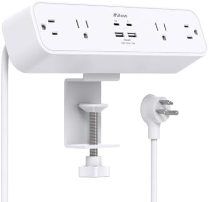 Mifaso PD30W Desk Clamp Power Strip, Surge Protector, Fast Charging