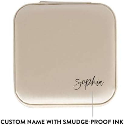 Andaz Press Personalized Jewelry Box For Women, 4"X4" Small Portable