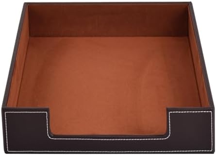 Leather Letter Tray, Office Supplies Desk Organizer for Mail Paper