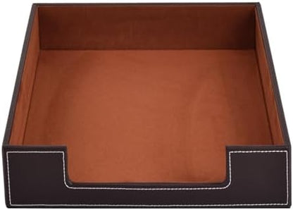Leather Letter Tray, Office Supplies Desk Organizer for Mail Paper
