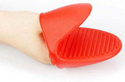 2 Pairs Mini Oven Gloves Silicone Oven Mitts Red and Blue