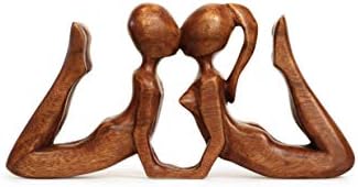 G6 Collection Wooden Handmade Abstract Statue First Kiss Sculpture