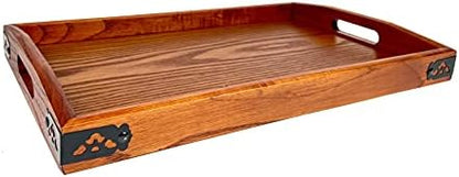 JapanBargain 1608, Wooden Serving Tay with Handle Rectangle Butler