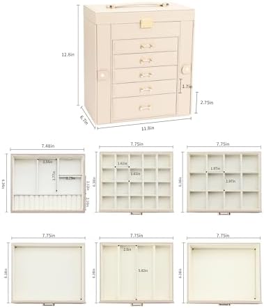 Large Jewelry Holder Organizer, 6 Layer Jewelry Box for Women Jewelry