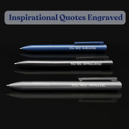 MESMOS 3pk Luxury Metal Ballpoint Pens, German-Made Ink, Teacher