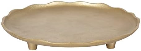Kate and Laurel Alessia Modern Decorative Scalloped Round Footed Metal