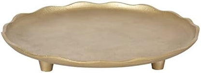 Kate and Laurel Alessia Modern Decorative Scalloped Round Footed Metal
