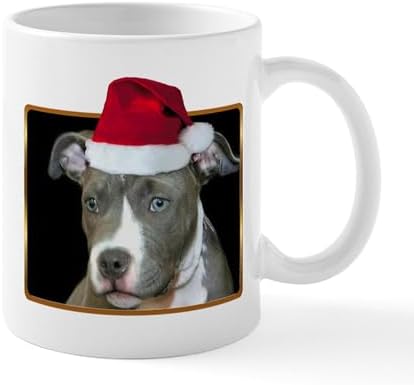CafePress Christmas Pitbull Pup Mug 11 oz (325 ml) Ceramic Coffee Mug