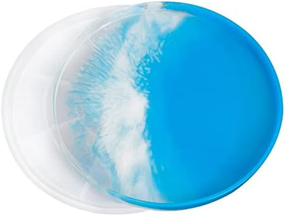 Gartful Rolling Tray Mold for Resin, Large Round Serving Tray Mold
