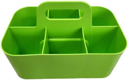 Small Stackable Plastic Caddy with Handle 6 Compartment | Desk