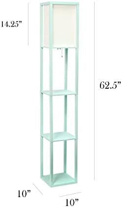 Simple Designs LF1014-AQU Etagere Organizer Storage Shelf Linen Shade