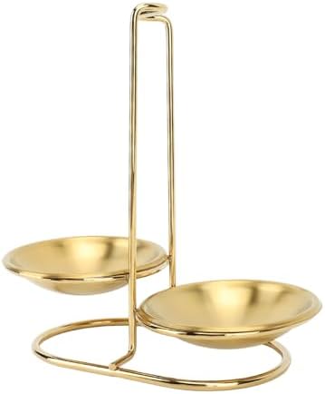 Vertical Spoon Rest Holder, Stainless Steel 2-Compartment Kitchen