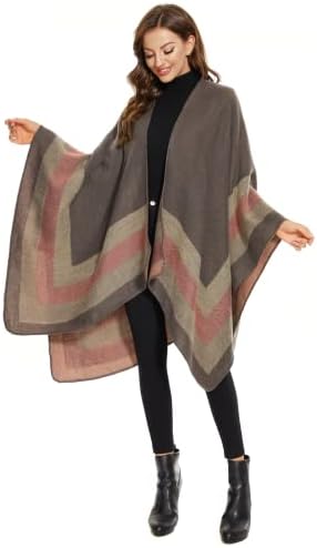 Shawl Wraps for Women, Elegant Knitted Cape Open Front Poncho Scarf