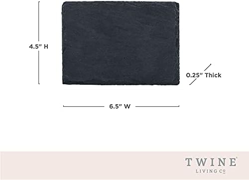 Twine Slate Mini Charcuterie Boards, Rustic Stoneware Serving Trays