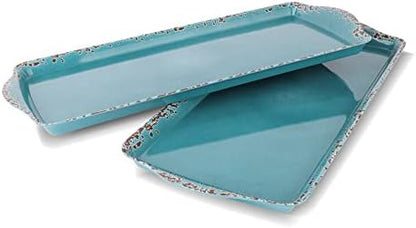 Gourmet Art Crackle Set of 2 Melamine Rectangular Serving