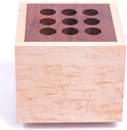Lanier Pens Maple and Walnut 9 Pen CUBE Shaped Holder – Handcrafted