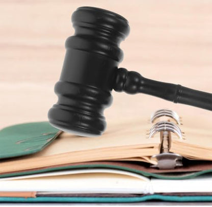 Wooden Judge Gavel Set with Base for Office Desk Display