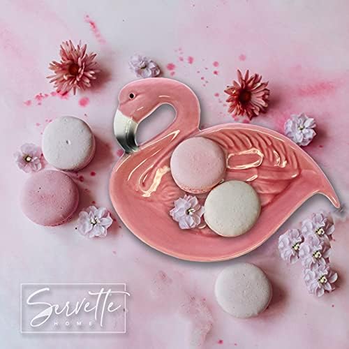 Servette Home Ceramic Trinket Tray Serving Dish-Flamingo