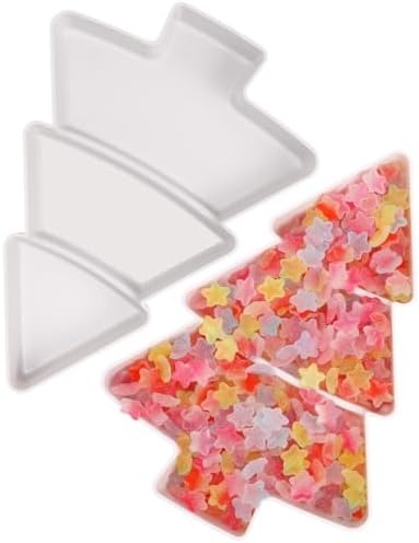 Operitacx 2pcs Christmas Tree Trays Plastic, Christmas Appetizer