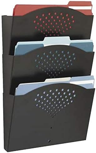 Safco Steel Three Pocket Letter Size Flush Mount Wall Rack 3172BL