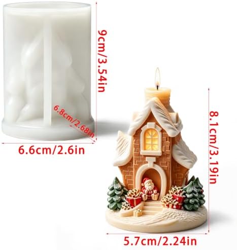 Christmas Silicone Molds Santa Claus Knocking Door Giving Gifts Candle