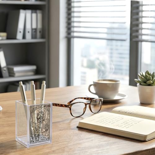 The Teacher Tarot Card Acrylic Pencil Pen Holder Cup