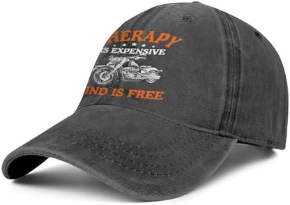 Motorcycle Gifts for Men - Therapy is Expensive Wind is Free Hat