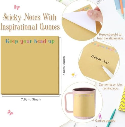 Zonon 12 Pcs Inspirational Sticky Notes Motivational Notepads Back to