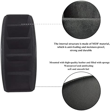 Leather Remote Control Holder with 5 Compartments TV Remote Caddy