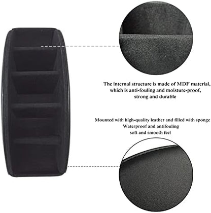 Leather Remote Control Holder with 5 Compartments TV Remote Caddy