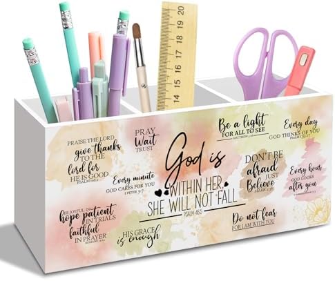 Religious Bible Gifts Pen Holder for Desk Women, Christian Religious