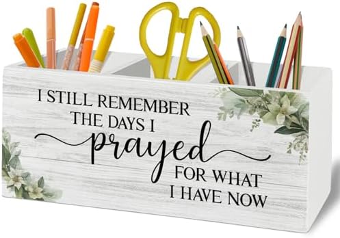 Inspirational Christian Pen Pencil Holder Organizer for Desk