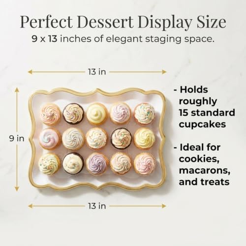 Decorative Gold Rim Display Trays 10 Pack 9 x 13 Inch Cardboard