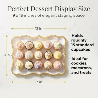 Decorative Gold Rim Display Trays 10 Pack 9 x 13 Inch Cardboard
