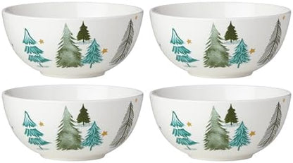 Lenox Balsam Lane 4-Piece All-Purpose Bowls, Christmas Salad Bowl Set