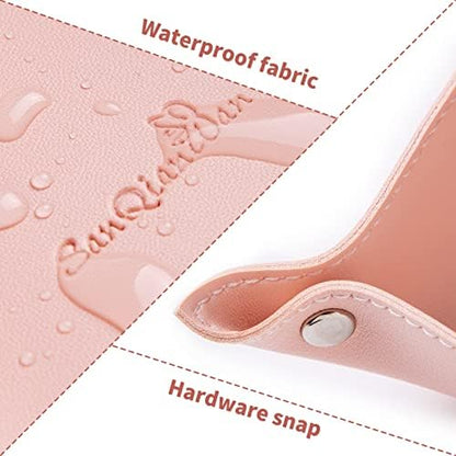 Leather Jewelry Valet Tray for Women and Man (Pink-B)