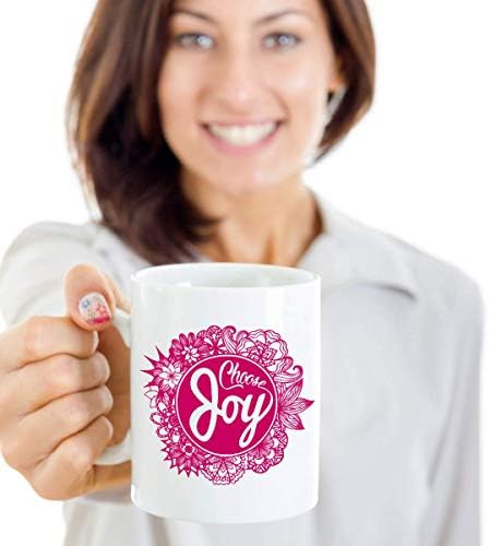 Choose Joy Inspirational Quote Floral Art Print Coffee & Tea Mug