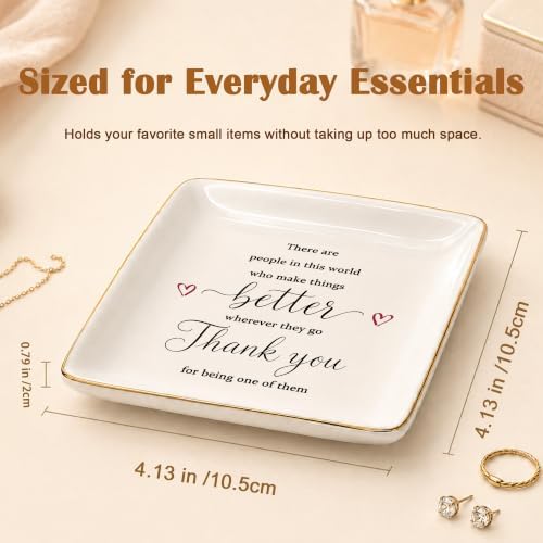 Thank You Gifts Jewelry Dish for Women Friends Teacher Coworker