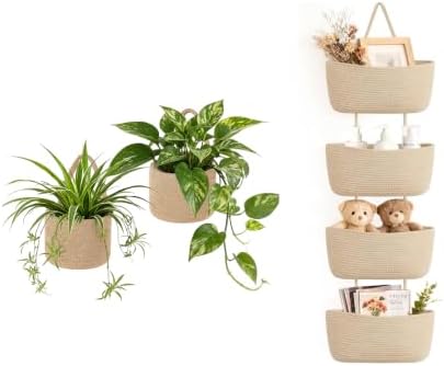Dahey Over The Door Hanging Basket and 2 Pack Hanging Baskets Set with