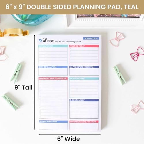 bloom daily planners Double Sided Daily To Do List Planning Pad - 80