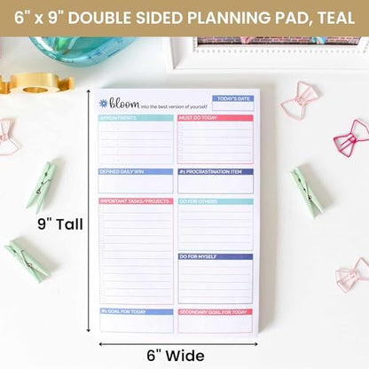 bloom daily planners Double Sided Daily To Do List Planning Pad - 80