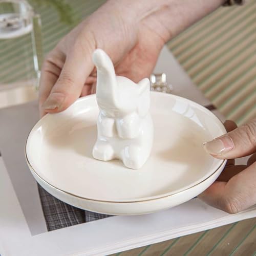 Elephant Ring Holder Dish, Ceramic Jewelry Tray Trinket Dish for