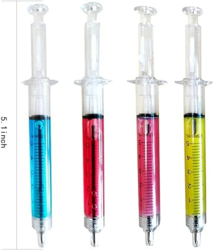 24Pcs Syringe Pens, 12 Colors Macaron Retractable Fun Nurse Pens Bulk