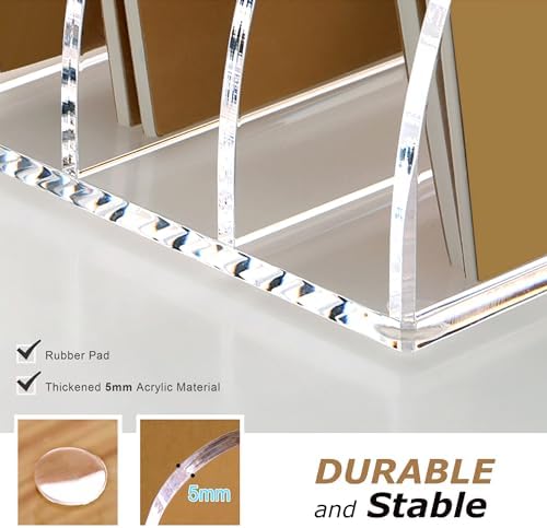 SANRUI Acrylic Desk File Organizer, Clear Magazine File Holder 4 Slot