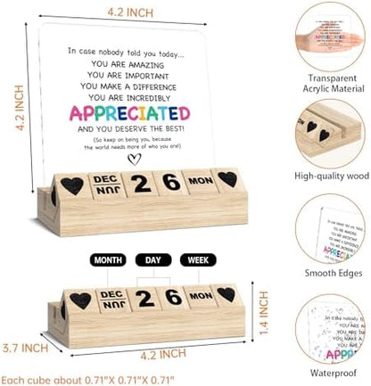 Appreciation Thank You Gifts, Inspirational Desk Decor, Wooden
