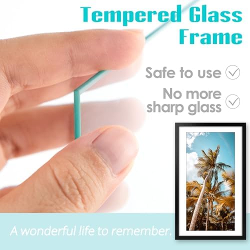 Frametory 2 Pack 14x24 Black Picture Frame with Real Glass Mat for