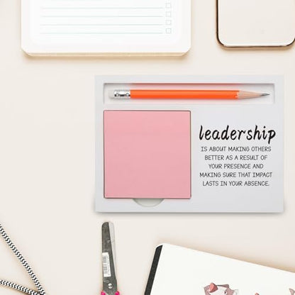 Leadership Appreciation Gift Desk Organizer with “Presence and Impact”