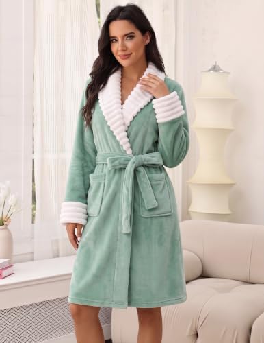 Ekouaer Soft Robes for Women Fluffy,Warm Fleece Robe,Cozy Plush